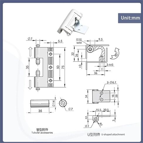مفصلات سبائك الزنك قابلة للفصل واللحام قطعة واحدة in Kuwait