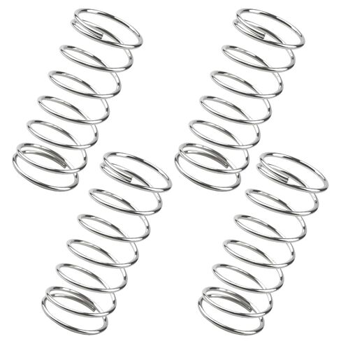 9727 نابض ضغط، نوابض صغيرة، 5/8 بوصة OD، طول 1-1/2 بوصة، قطر السلك 0.041 بوصة، هيكل فولاذي متين، فضي، حزمة من 4 in Kuwait