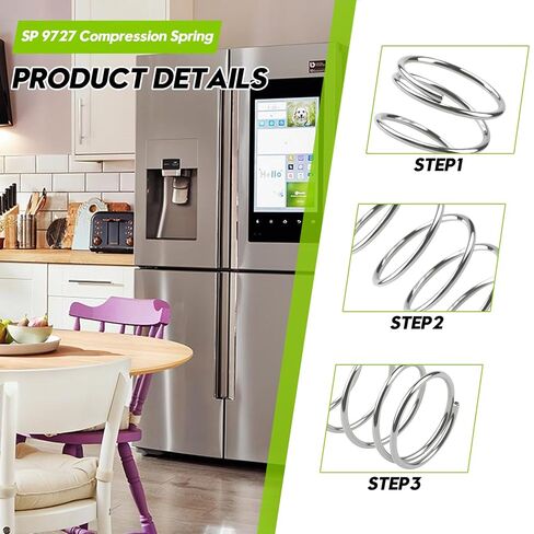 9727 نابض ضغط، نوابض صغيرة، 5/8 بوصة OD، طول 1-1/2 بوصة، قطر السلك 0.041 بوصة، هيكل فولاذي متين، فضي، حزمة من 4 in Kuwait