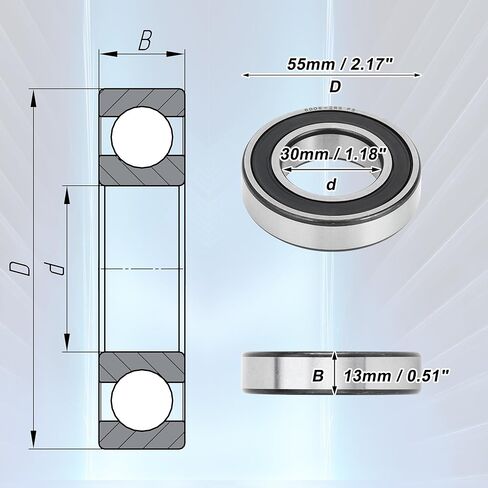 ACROPIX 6006-rs Deep Groove Ball Bearings P5 30x55x13mm Lubricated Bearings Rubber Seal Black Silver Tone Scooter Skateboard Wheel in Saudi Arabia