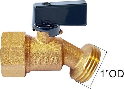 Joywayus Brass Outdoor Spigot Hose Bibb Valve 3/4" Female NPT Inlet x 3/4" Male GHT Threaded Garden Hose Outlet Connector in Saudi Arabia