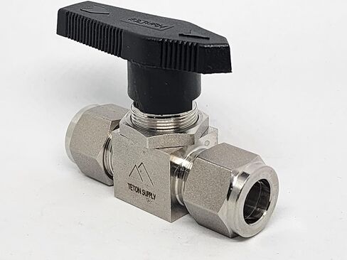 1/2 Inch Stainless Steel Ball Valve with Compression Fitting, 316 SS Material, Nylon Handle, Parker and Swagelok Compatible in Saudi Arabia