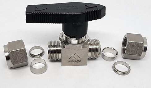 1/2 Inch Stainless Steel Ball Valve with Compression Fitting, 316 SS Material, Nylon Handle, Parker and Swagelok Compatible in Saudi Arabia