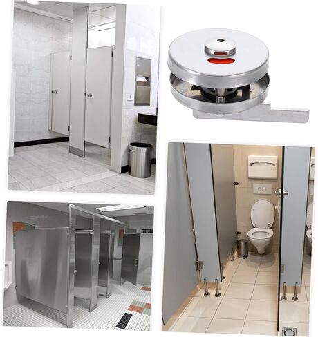 Holibanna 1pack الحمام المحتلة مؤشر القفل الفولاذ المقاوم للصدأ قفل باب الخصوصية للحمامات العامة سهلة التركيب أكشاك الحمام الآمن الاستخدام التجاري in Kuwait