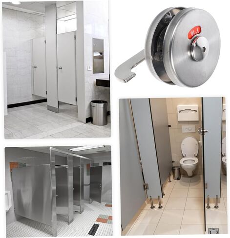 Homoyoyo الفولاذ المقاوم للصدأ مرحاض مؤشر الخصوصية قفل قفل الباب بدون مفتاح للحمام مقبض الباب التجاري للحمامات العامة مقبض باب الخصوصية in Kuwait