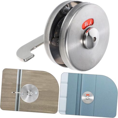 Homoyoyo الفولاذ المقاوم للصدأ مرحاض مؤشر الخصوصية قفل قفل الباب بدون مفتاح للحمام مقبض الباب التجاري للحمامات العامة مقبض باب الخصوصية in Kuwait