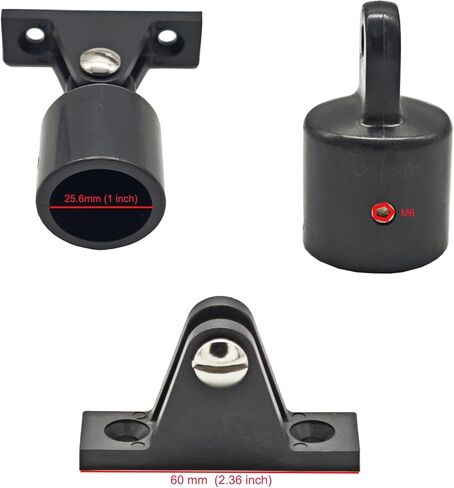 4 Sets Nylon 1 Inch Bimini Top Eye End Tube Slide Cap + Boat Deck Hinge Mount Marine Hardware W/Screws in Saudi Arabia