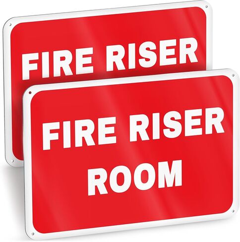 2 PC Fire Riser Room Signs, 7x10 Aluminum Fire Riser Sign Waterproof Rust-Free with Pre-Drilled Holes in Saudi Arabia