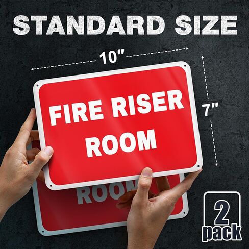 2 PC Fire Riser Room Signs, 7x10 Aluminum Fire Riser Sign Waterproof Rust-Free with Pre-Drilled Holes in Saudi Arabia