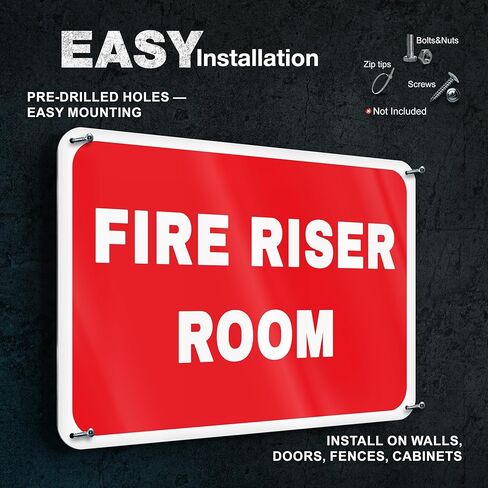 2 PC Fire Riser Room Signs, 7x10 Aluminum Fire Riser Sign Waterproof Rust-Free with Pre-Drilled Holes in Saudi Arabia