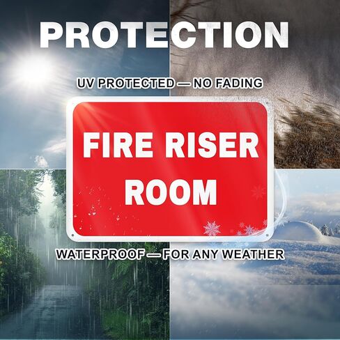 2 PC Fire Riser Room Signs, 7x10 Aluminum Fire Riser Sign Waterproof Rust-Free with Pre-Drilled Holes in Saudi Arabia