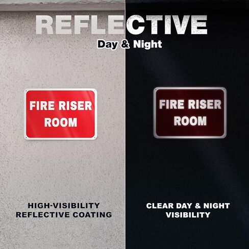 2 PC Fire Riser Room Signs, 7x10 Aluminum Fire Riser Sign Waterproof Rust-Free with Pre-Drilled Holes in Saudi Arabia