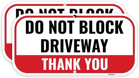 2PC No Parking Do Not Block Driveway Sign, 12 x 6 Inches - Aluminum - Do Not Park In Driveway Signs in Saudi Arabia