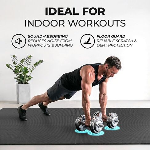 مجموعة سجادات صالة الألعاب الرياضية bemaxx - 12 قطعة من بلاط الأرضيات الإسفنجي المتشابك EVA (24.4 بوصة × 24.4 بوصة × 0.4 بوصة) 48 قدمًا مربعًا أرضيات رياضية واقية للتمارين الرياضية المنزلية وتمارين التمارين الرياضية والألغاز واللياقة البدنية وغرفة اللعب و in Kuwait