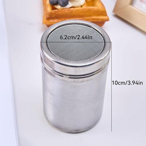Flour Duster - 1pc Stainless Steel Powder Sugar Shaker Duster with Lid in Saudi Arabia