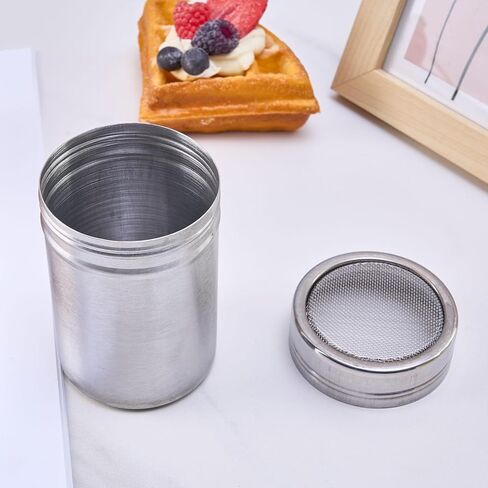Flour Duster - 1pc Stainless Steel Powder Sugar Shaker Duster with Lid in Saudi Arabia