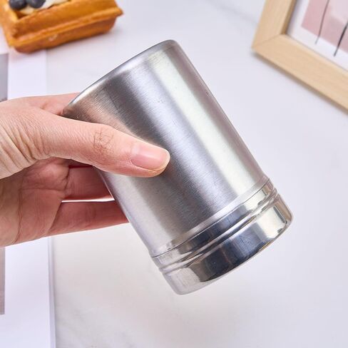 Flour Duster - 1pc Stainless Steel Powder Sugar Shaker Duster with Lid in Saudi Arabia