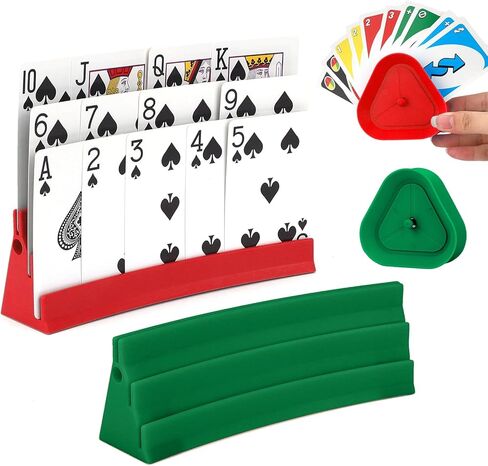 4-Pack Card Holder for Playing Cards 3-Layer Durable Storage Tray for Poker, UNO & Game Nights Travel-Friendly Organizer for Kids & Adults in Saudi Arabia
