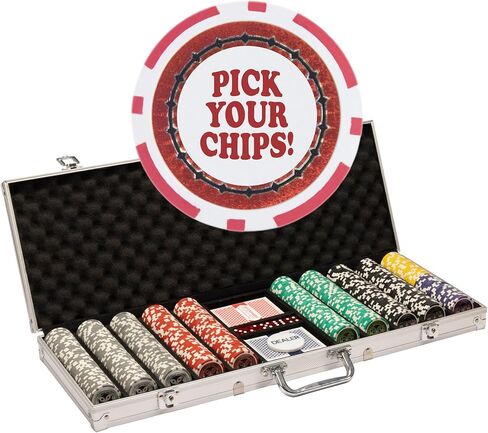 اختر رقائقك | مجموعة شرائح البوكر النهائية في حالة | 14 جرام من الطين الثقيل المركب | قم ببناء رقائق الكازينو الخاصة بك خصيصًا للبطولات أو الألعاب النقدية، أو تكساس هولدم أو بلاك جاك (عدد 1000 من الأكريليك) in Kuwait