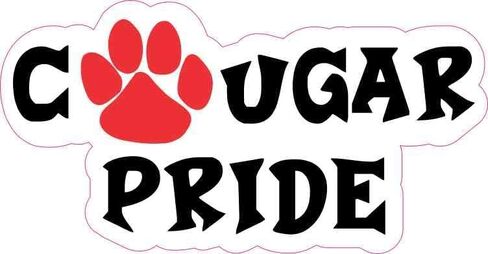 StickerTalk Red Cougar Pride Vinyl Sticker, 5 inches by 2.5 inches in Saudi Arabia