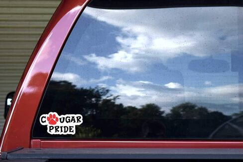 StickerTalk Red Cougar Pride Vinyl Sticker, 5 inches by 2.5 inches in Saudi Arabia