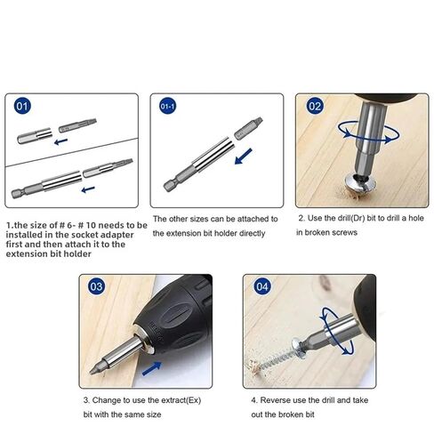 22 قطعة مجموعة النازع المسمار التالفة مزيل مثقاب الحفر in Kuwait