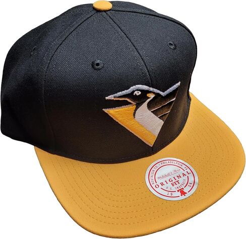 قبعة Mitchell & Ness Pittsburgh Penguins NHL 2 Tone Side Patch Snapback Hat باللون الأسود in Saudi Arabia
