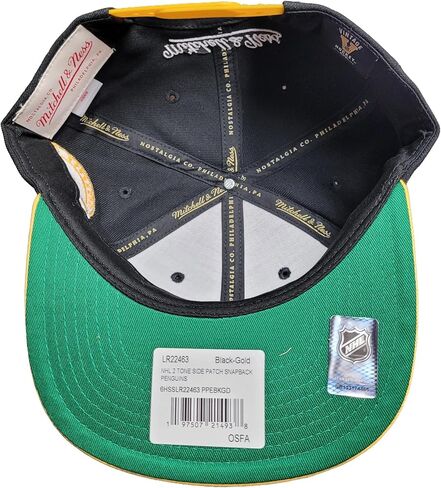 قبعة Mitchell & Ness Pittsburgh Penguins NHL 2 Tone Side Patch Snapback Hat باللون الأسود in Saudi Arabia