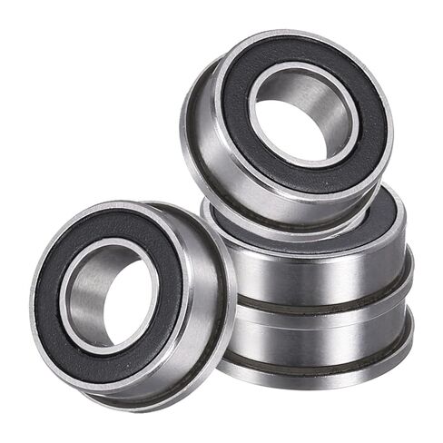 uxcell 4Pcs FR188-2RS Flanged Ball Bearings, 1/4" x 1/2" x 3/16" Double Sealed Chrome Steel Deep Groove Bearing, ABEC5 in Saudi Arabia