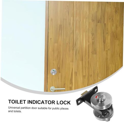 SOLUSTRE Bathroom Door Lock Toilet Indicator Privacy Lock Commercial Use Rv Shower Door Latch Brushed Silver Finish in Saudi Arabia