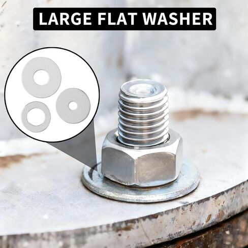 110 قطعة من الغسالات المسطحة للبراغي، وغسالات الرفارف المصنوعة من الفولاذ المقاوم للصدأ، ومجموعة غسالات مسطحة من الفولاذ المقاوم للصدأ متنوعة، وغسالة معدنية للبراغي والأجهزة المنزلية والسيارات الصناعية (M3-M13) in Kuwait