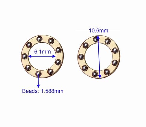 غسالة تحمل سكاكين الجيب DIY، حشية نحاسية من الفولاذ المقاوم للصدأ 1.588 مم حلقات خرز كروية، سكين قابل للطي دبوس محوري ميسون شيم - حزمة من قطعتين in Kuwait