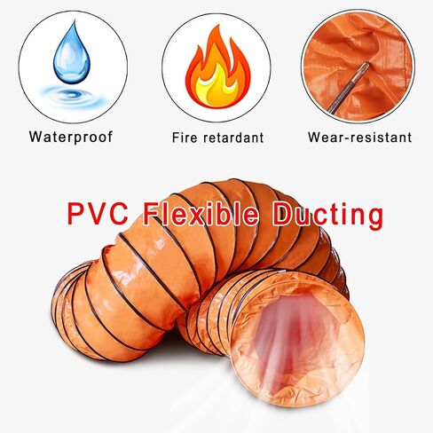 خرطوم مجاري PVC مرن - حماية من 3 طبقات، خرطوم تهوية محمول لمراوح العادم، مقاوم للماء، يناسب قطر 250 مم، 300 مم، 500 مم، مثالي للاستخدام المنزلي والصناعي in Saudi Arabia