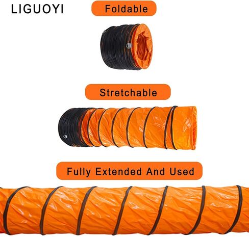 خرطوم مجاري PVC مرن - حماية من 3 طبقات، خرطوم تهوية محمول لمراوح العادم، مقاوم للماء، يناسب قطر 250 مم، 300 مم، 500 مم، مثالي للاستخدام المنزلي والصناعي in Saudi Arabia