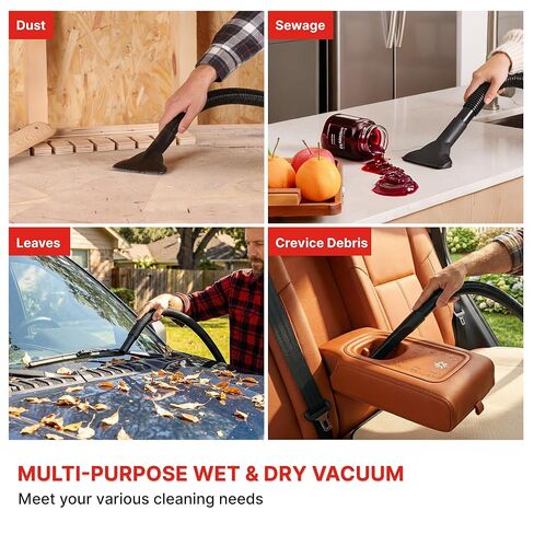 Shop-Vac 1.5 جالون 2.0 مكنسة كهربائية رطبة/جافة، مكنسة كهربائية صغيرة محمولة للمتجر مع ملحقات، مكنسة كهربائية صغيرة للمرآب والسيارة والمنزل والحيوانات الأليفة in Saudi Arabia