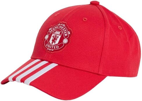 قبعة بيسبول منزلية من adidas للبالغين من الجنسين من مانشستر يونايتد، MUFC أحمر/أبيض، OSFM in Saudi Arabia