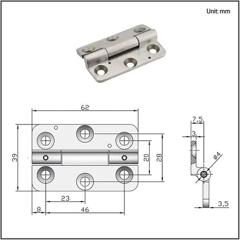 304 Stainless Steel Flat Folding Heavy-Duty Door Hinge Load-Bearing 1Pcs in Saudi Arabia