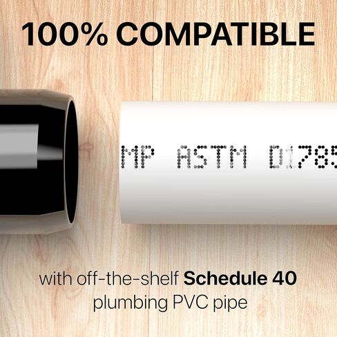 FORMUFIT 1 "وصلة توصيل خارجية من مادة PVC باللون الأسود، مصنوعة في الولايات المتحدة الأمريكية، مقاومة للأشعة فوق البنفسجية، مقاومة للصدمات، قطر المقبس الفعلي 1.315 بوصة (عبوة من 10 قطع) - F001ECO-BK-10 in Kuwait