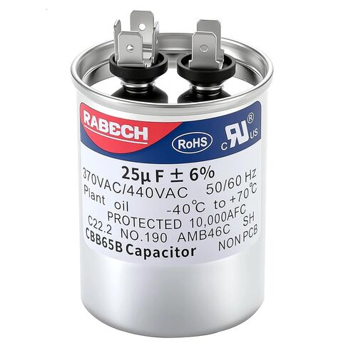 25uF 25MFD CBB65B Run Start Round Capacitor 25 uF MFD 370V or 450V CBB65 A/C Air Conditioner Capacitors 370VAC 440VAC 450VAC ±6% 50/60Hz for AC in Kuwait