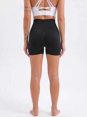 Women's High Waisted Seamless Biker Shorts - Scrunch Butt Lifting Tummy Control Workout Shorts for Yoga Gym Running Fitness in Saudi Arabia