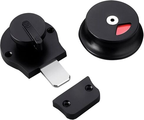 Commercial Restroom Door Handle with Indicator Lock, Available or Occupied Toilet Bolt Indicator Privacy Door Lock Handle - Latch Buckle for Public Lavatories, Washrooms, and Bathrooms​（Black ） in Saudi Arabia