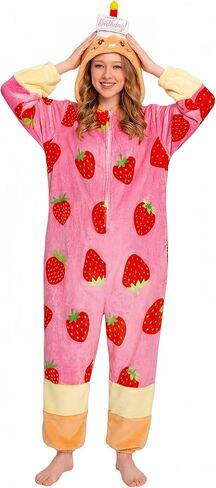 ملابس نوم للكبار من الجنسين من OLAOLA، بيجامة بقلنسوة على شكل حيوانات مع جيوب، ملابس نوم من الفلانيل، هدايا أزياء الهالوين التنكرية in Kuwait