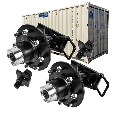 (2-Pack) 9000 lbs Shipping Container Wheels 8-Lug 6.5" Hubs, Heavy-Duty Shipping Container Axle Spindle Kit, Moves 20-40ft Containers in Saudi Arabia