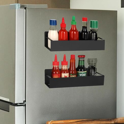 4 Pack Magnetic Spray Can Holder – Heavy-Duty Aerosol Organizer for Garage, Workshop & Home, Black Metal Rack with 8 Plastic Hooks (2 Large + 2 Small) in Saudi Arabia