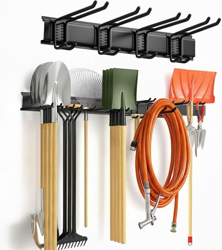 Garage Tool Organizer 48in - Heavy Duty Wall Mount Tool Storage Rack Load 350lb Garage Organization for Mop Rake Broom Shovel Folding Chair in Saudi Arabia