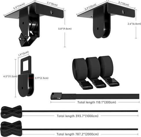 TRUSOON Ladder Storage, Larger Pulley Ladder Hoist, Self Locking Function Ladder Hanger, Garage Ceiling Mount Lift System for Kayak, Cargo Box, Canoe, Bike,Fit 10-14 Foot Ceilings, Hold 150 lbs in Saudi Arabia