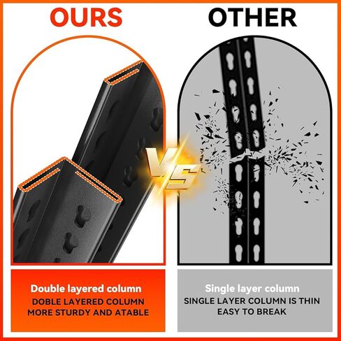 63 بوصة ارتفاع × 45 بوصة عرض، أرفف تخزين مكونة من 5 طبقات وحدة رفوف معدنية قابلة للتعديل للخدمة الشاقة، أرفف مساعدة للمطبخ وغرفة النوم ومخزن المرآب ومستودع الطابق السفلي، 16 بوصة عمق (أسود) in Kuwait