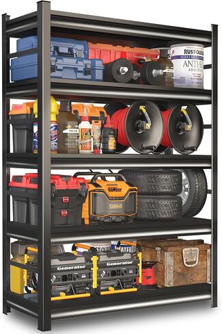 Storage Shelves, Metal Shelving Heavy Duty, Garage Shelving, Adjustable Metal Racks,5 Tier Shelving Unit, Rack Units and Storage for Warehouse, Basements, Garages (5-Tier 78" Hx47.2 Wx18 D) in Saudi Arabia