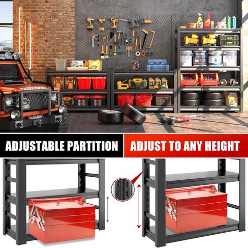 Storage Shelves, Metal Shelving Heavy Duty, Garage Shelving, Adjustable Metal Racks,5 Tier Shelving Unit, Rack Units and Storage for Warehouse, Basements, Garages (5-Tier 78" Hx47.2 Wx18 D) in Saudi Arabia