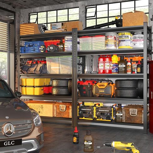 Storage Shelves, Metal Shelving Heavy Duty, Garage Shelving, Adjustable Metal Racks,5 Tier Shelving Unit, Rack Units and Storage for Warehouse, Basements, Garages (5-Tier 78" Hx47.2 Wx18 D) in Saudi Arabia